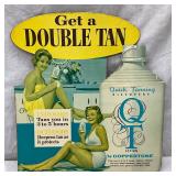 Coppertone ‘Get a Double Tan’ Cardboard Advertising Display, 15 x 16 Inches