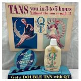 Coppertone QT Tanning Lotion Advertising Display with Original Bottle, 10×12 