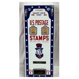 Early Porcelain U.S. Postage Stamp Vending Machine by Automatic Dispenser Company, 8x19 