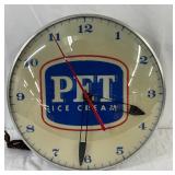 PET Ice Cream Clock with 14-Inch Glass Face