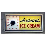 Aristocrat Ice Cream Lighted Clock with Lexan Face, 25in x 12in