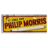 Emb. ‘Call for Philip Morris,’ Metal Sign, 28in x 10in