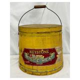 Early Keystone Mince Meat  Wooden Bucket, 13in x 18in