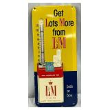 Emb. L&M Advertising Thermometer, 5in x 12in