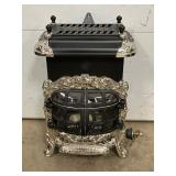Early New Process Stove with Cast Iron and Ornate Nickel-Plated Detailing, 17×24 