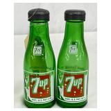 7UP Glass Bottle Salt and Pepper Shakers, 6-Inch