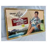 Dr Pepper Cardboard Sign with Fishing Scene, 32in x 19in