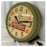 Telechron Dr. Pepper Clock, Glass Face, 14 1/2 inches 