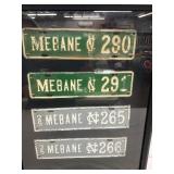 4 Mebane NC License Plates Framed, 17×21 