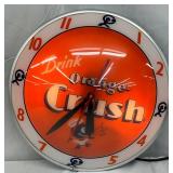 Orange Crush Wall Clock, 15-Inch, Contemporary 