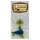 Coppertone Cardboard Hanging Store Display with Seal Design, 15in x 36in