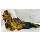 Native American Chalkware Store Display, 24in x 12in