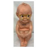 Chalkware Cupid Baby Coin Bank with Glasses, 5in x 12in