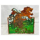 Metal Mechanical Carnival Shooting Gallery Target w/Lion and Hunter, 9×10