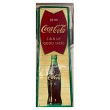 1960 Coke Vertical Fishtail Sign, 18 x 53