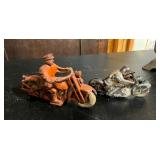 EARLY MOTORCYCLE RUBBER TOYS