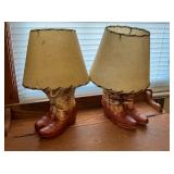 PAIR WESTERN BOOT LAMPS