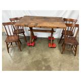 Early Table with Trestle Base