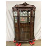 47x76 Curio Cabinet with Leaded Glass