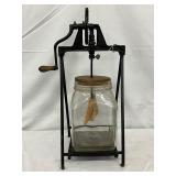 Hand-Crank Glass Butter Churn
