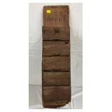 Primitive Wooden Hanging Hock Cabinet with Five Compartments, 9 1/2 x 34 1/2 Inches