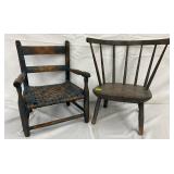 Wooden Children’s Chairs with Distressed Finish