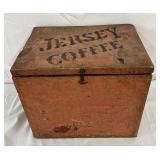 14 1/2×12 Wooden Jersey Coffee Box with Hinged Lid