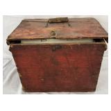 Early Primitive Wooden Egg Case Box with Cartons, 13 1/2×11 Inches