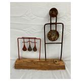 Rustic Metal Target Shooters on Wooden Base, 20×22 1/2 Inches