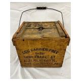 Early Wooden Egg Carrier with Dividers and Wire Handle, 13.5″ x 11″