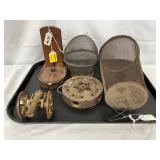 Miscellaneous Primitive Tools and Steel Mesh Sifters