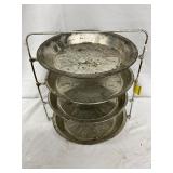 Four-Tier Aluminum Pie Display With 11 1/2″ Pie Pans