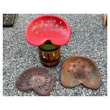 Three Early Cast Iron Tractor Seats 