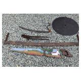 Vintage Hand Saws, Crosscut Saw, Saw Blade, and Painted Hand Saw Display