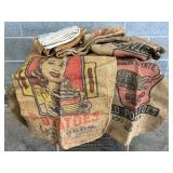Vintage Printed Feed Sacks with Farm Graphics
