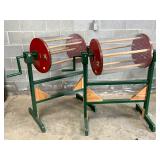 Early Hand-Crank Bingo Spinners on Wooden Frames