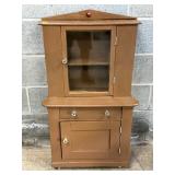 Painted Early Kids Cabinet with Glass Door 