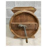 Wooden Barrel-Style Hand-Crank Butter Churn