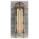 Wood and Metal Frame Sled with Steering Handle