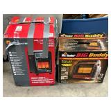 Two Mr. Heater Portable Propane Heaters, Including Big Buddy and 6000-12000 BTU Models