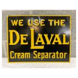 Embossed Metal Advertising Sign for De Laval Cream Separator, 16 x 12 Inches