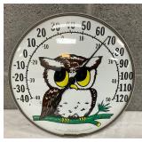 12-Inch Ohio Thermometer Co. Wall Thermometer with Owl Design