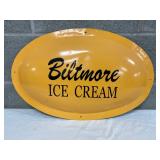 Convex ‘Biltmore Ice Cream’ Replica Metal Sign, 22×14