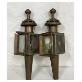 Brass Carriage Lanterns with Glass Panels Brass Carriage Lanterns with Glass Panels