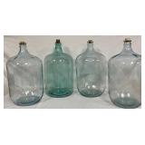 Four Glass Water Jugs with Cork Stoppers Four Glass Water Jugs with Cork Stoppers