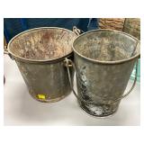 Vintage Metal Buckets with Handles Vintage Metal Buckets with Handles