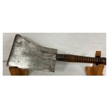 19th-Century Meat Cleaver with Wood Handle and Maker’s Mark 19th-Century Meat Cleaver with Wood Handle and Maker’s Mark