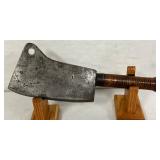 15-Inch Steel Meat Cleaver With Wooden Handle, Marked ‘Mullik Cast Steel’ 15-Inch Steel Meat Cleaver With Wooden Handle, Marked ‘Mullik Cast Steel’