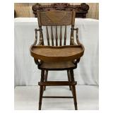 Early Wooden Kids High Chair with Spindle Back and Tray, 17 x 42 Inches Early Wooden Kids High Chair with Spindle Back and Tray, 17 x 42 Inches