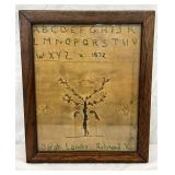 12x10 1872 Needlework Sampler by Sarah Landis, Richmond, VA 12x10 1872 Needlework Sampler by Sarah Landis, Richmond, VA